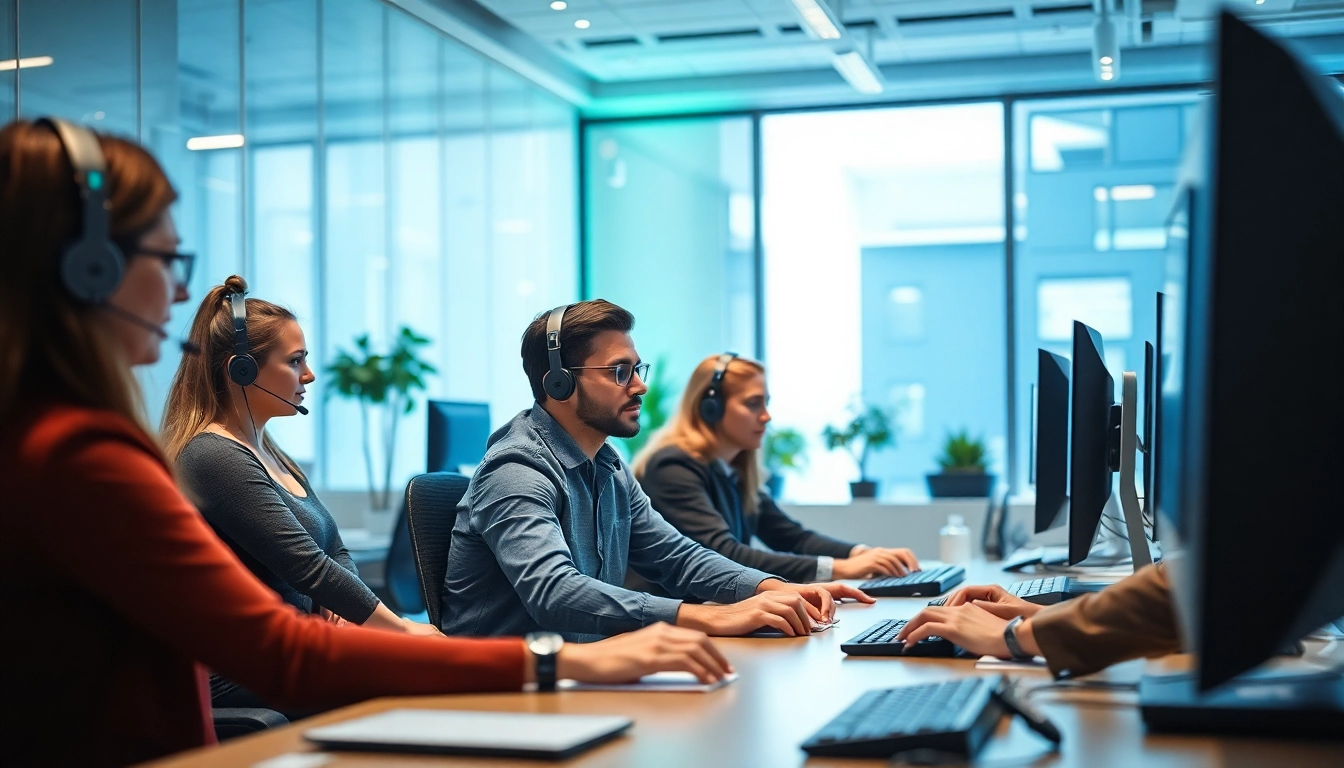 Boost your it support business with an efficient team solving tech issues in a modern office.