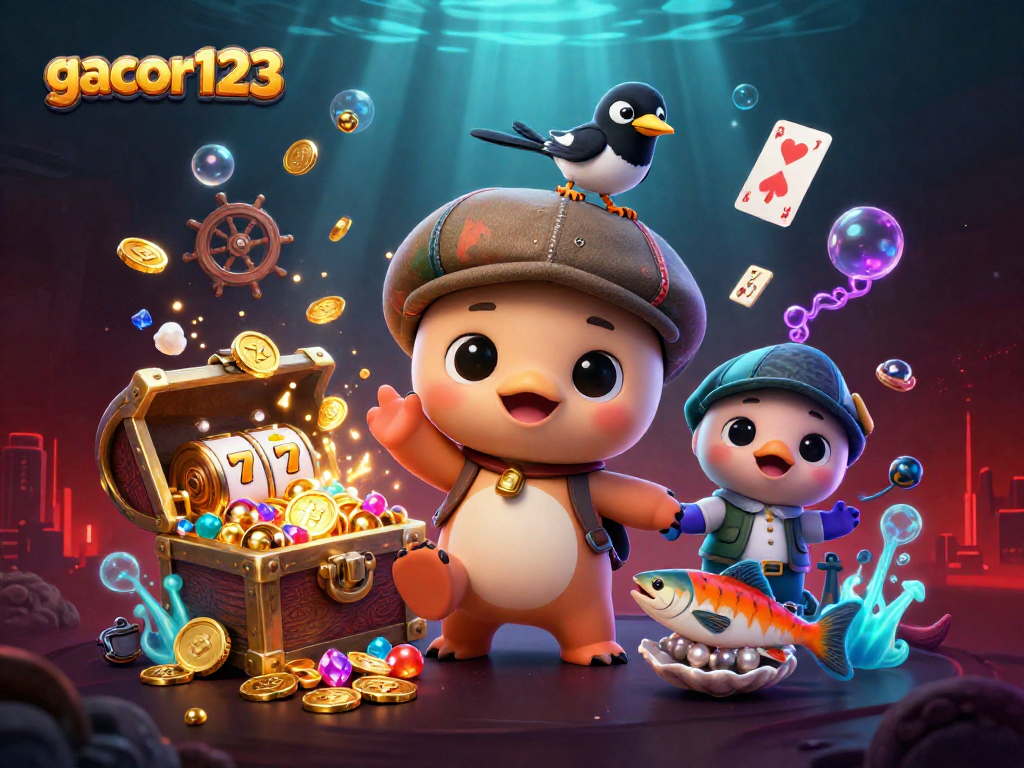 Play exciting games at gacor123 with colorful characters and vibrant slot elements.