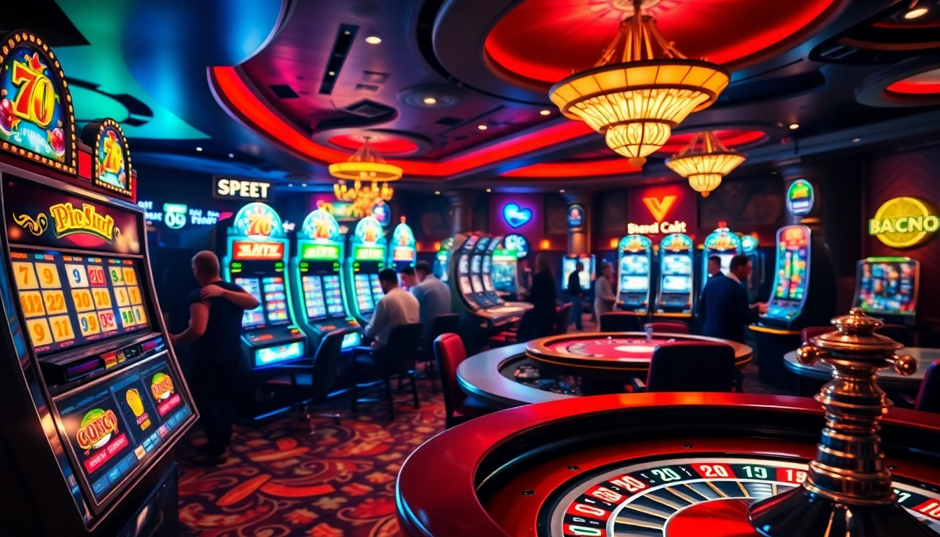 Mainkan budaya777 di kasino yang penuh warna dengan mesin slot dan meja poker yang menarik.
