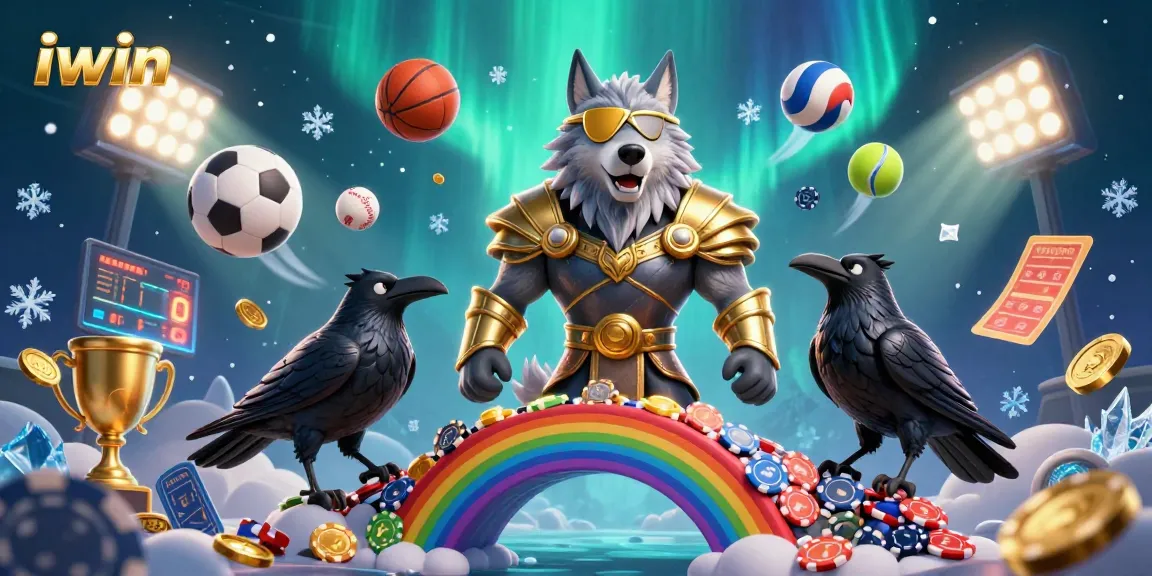 Experience the thrill of iwin with this vibrant scene of Odin and ravens amidst sports betting excitement.