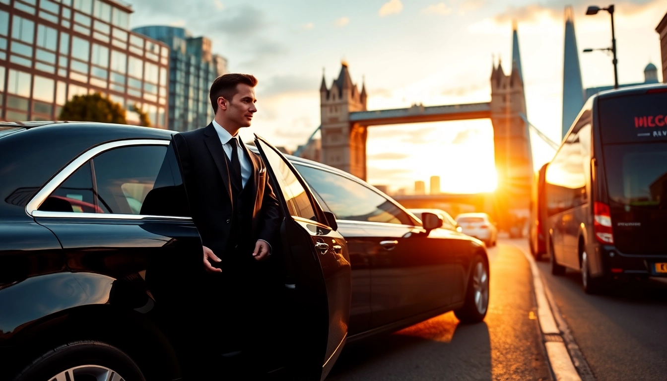 Experience a premium london chauffeur service in a luxury vehicle against iconic London landmarks.