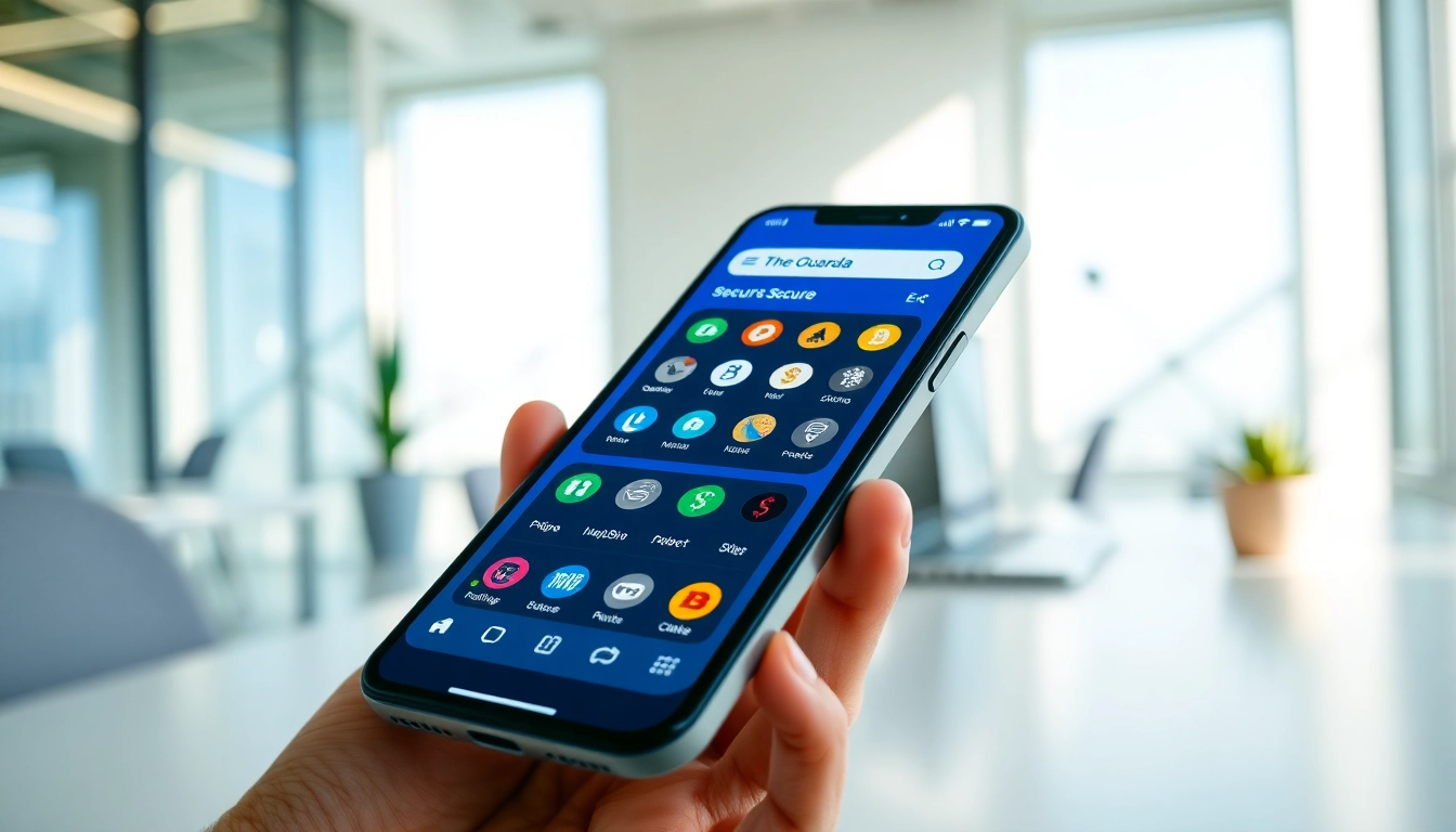 Highlighting the guarda wallet interface on a smartphone, showcasing diverse features and a sleek design.