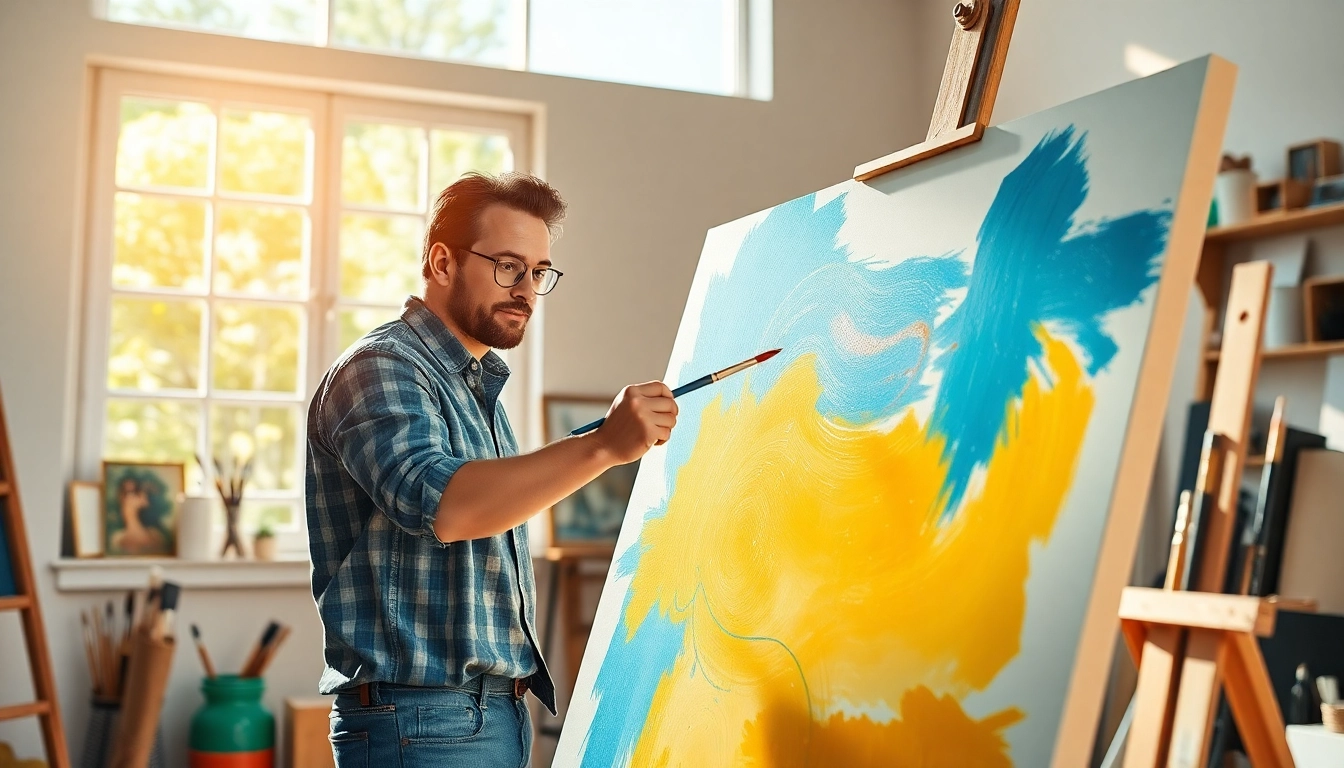 Creëer unieke kunstwerken op canvas in een inspirerende studio-omgeving